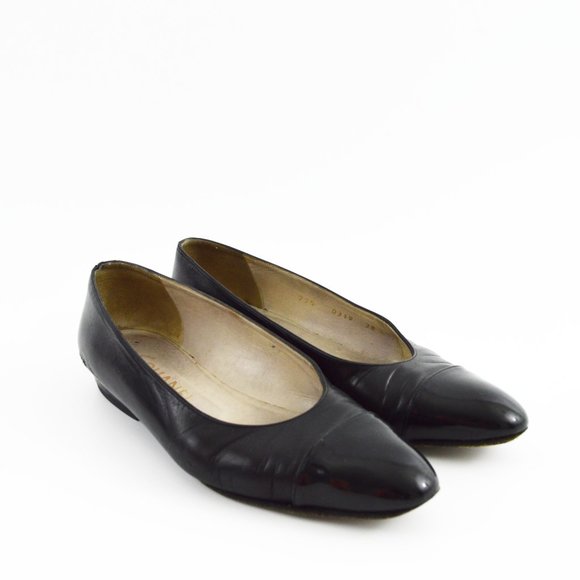 Chanel Leather Patent Toe Ballet Flats #199-34
